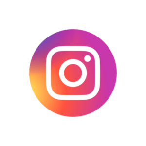 Instagram app icon: white camera outline on a multicolor gradient circle (pink, purple, orange).